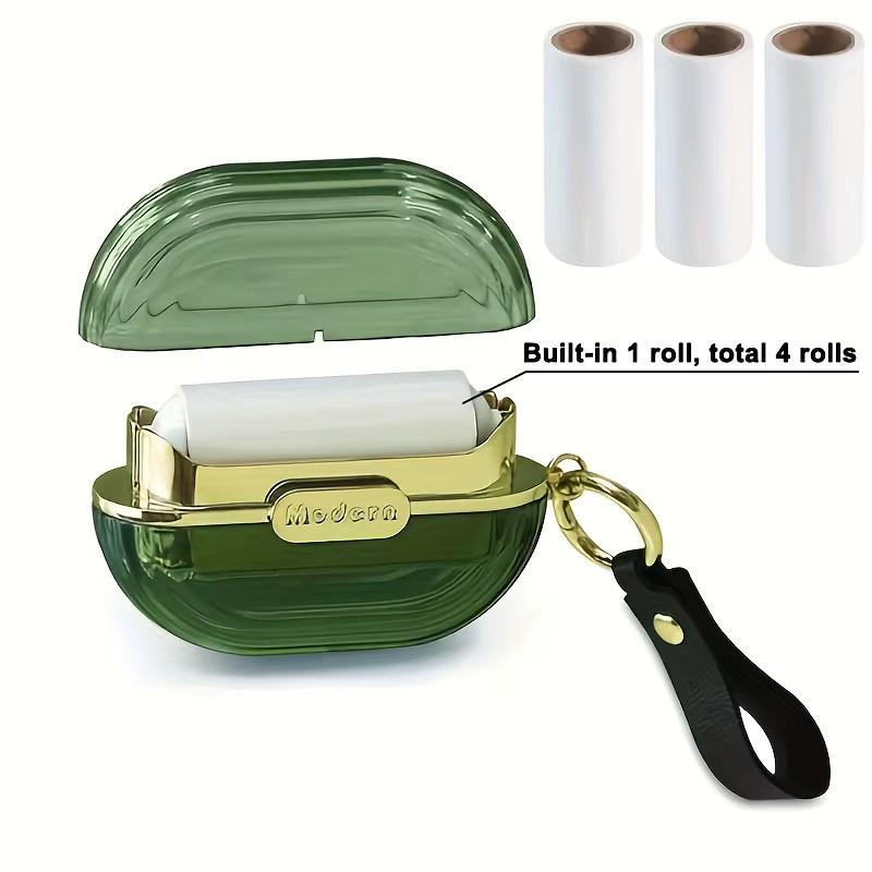 Untior Doppelseitiger Fusselroller für Kleidung und Haustierhaare, Grün, Tragbarer Lint Roller mit Abreißfunktion - Bild 5