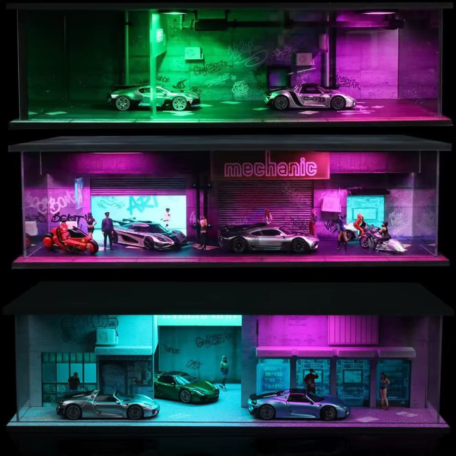 MoreArt Auto-Parkplatz Garage Diorama, Miniatur-Modellset, 1:64 Maßstab - Bild 1