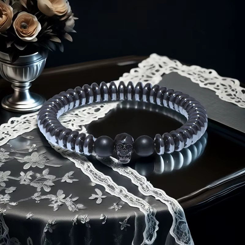 Noter Armband, Hämatit, Perlen, Schwarz, Herren - Bild 1