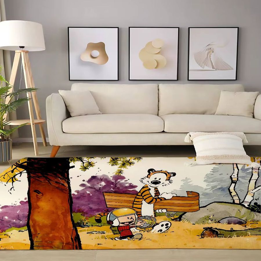 52TOYS Calvin und Hobbes Bodenmatte Multicolor, Teppich für Wohnzimmer, Schlafzimmer oder Outdoor, B/T: 60 x 60 cm - Bild 2
