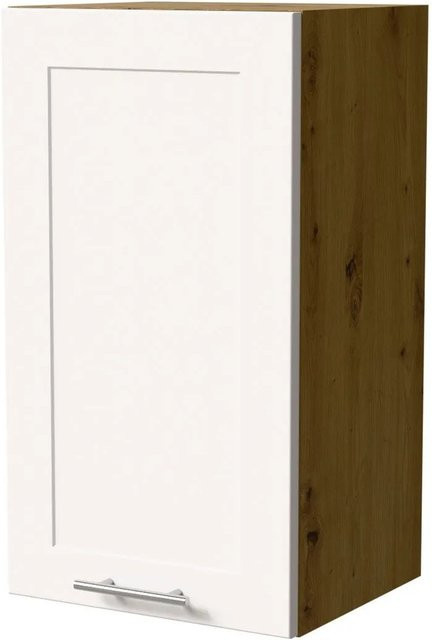 Feldmann-Wohnen Hängeschrank Oslo W2 Küchenschrank Eiche Artisan und Weiß Matt B: 40 cm, T: 32,5 cm, H: 72 cm - Bild 1