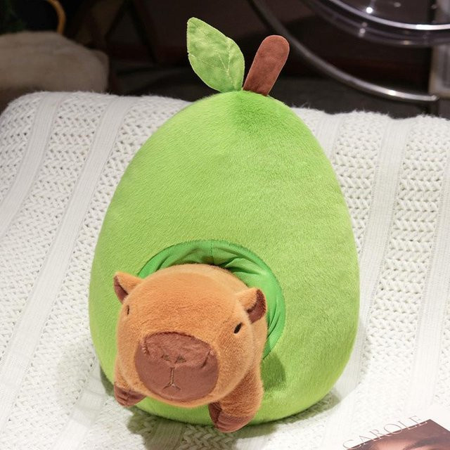 Kreatives Capybara Avocado Kissen, Plüschtier Puppe, 45cm, Grün, Bunt / Mehrfarbig - Bild 1