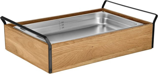 VEGA Buffet-Kühltablett Esino GN 1/1 aus Edelstahl in Eiche, Schwarz und Edelstahl, B/T/H: 38,6 x 61,9 x 16,9 cm - Bild 1