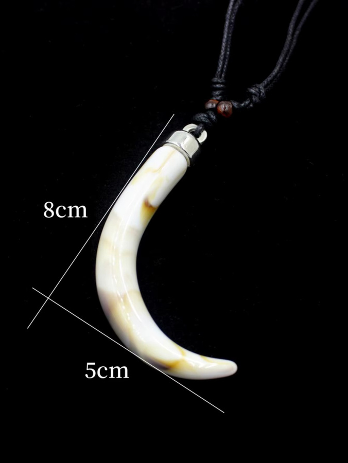 Weyena Halskette mit Anhänger, Acryl-Horn, elfenbeinfarben, Unisex - Bild 3