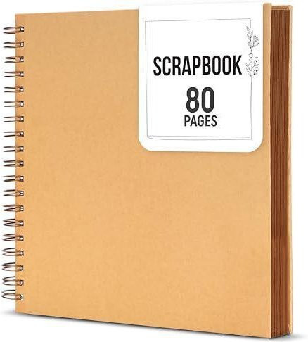 Vintage Kraftpapier Fotoalbum MARKET-3 Scrapbook für Hochzeiten und kreative Erinnerungen, 80 Seiten, Farbe: Beige/Khaki, Breite: 25 cm - Bild 1