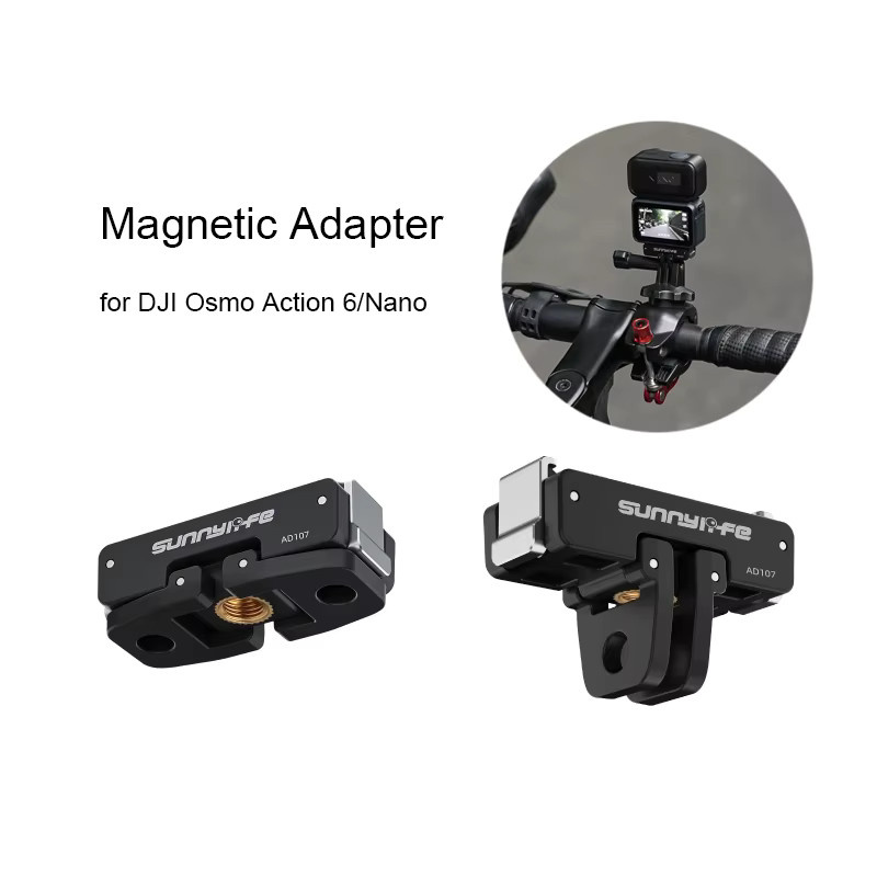 DJI Magnetischer Adapter für Osmo Action 6 und Osmo 360 II, Schnellwechsel-Montagebasis mit 1/4 Zoll Gewinde, Schwarz - Bild 6