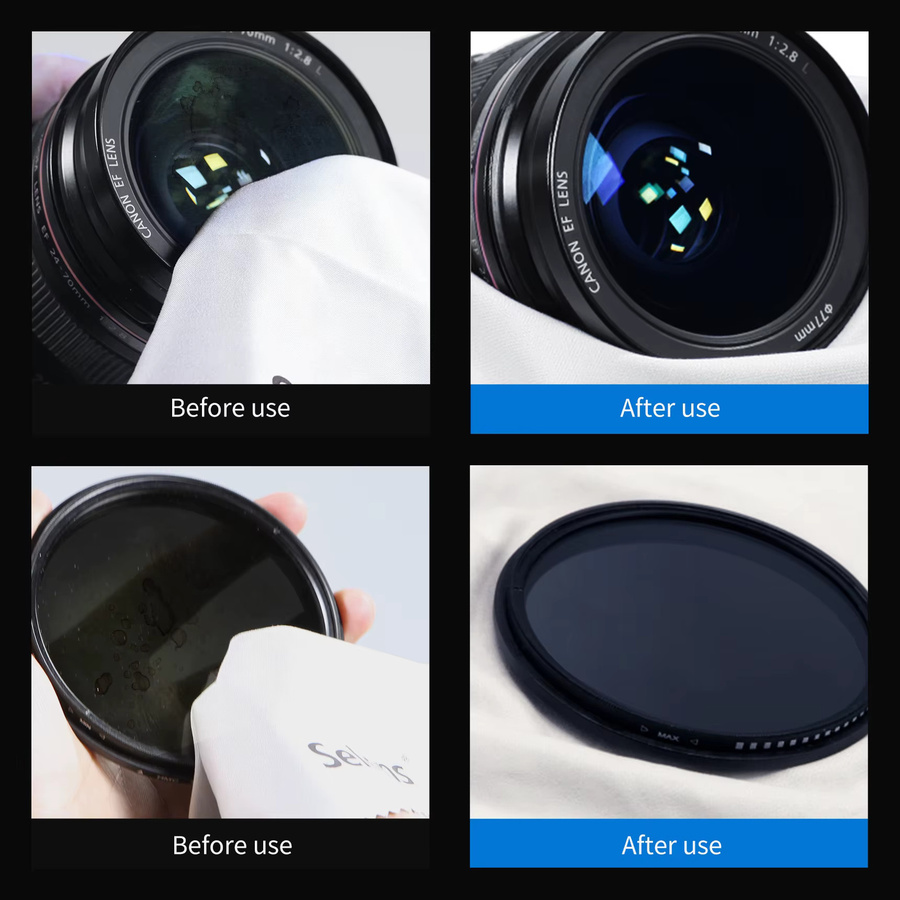 Selens Superfeines Mikrofaser-Linsenreinigungstuch in Weiß für DSLR-Kameras, LCD-Monitore, Brillen und optische Filter, B/B: 20 x 20 cm - Bild 3