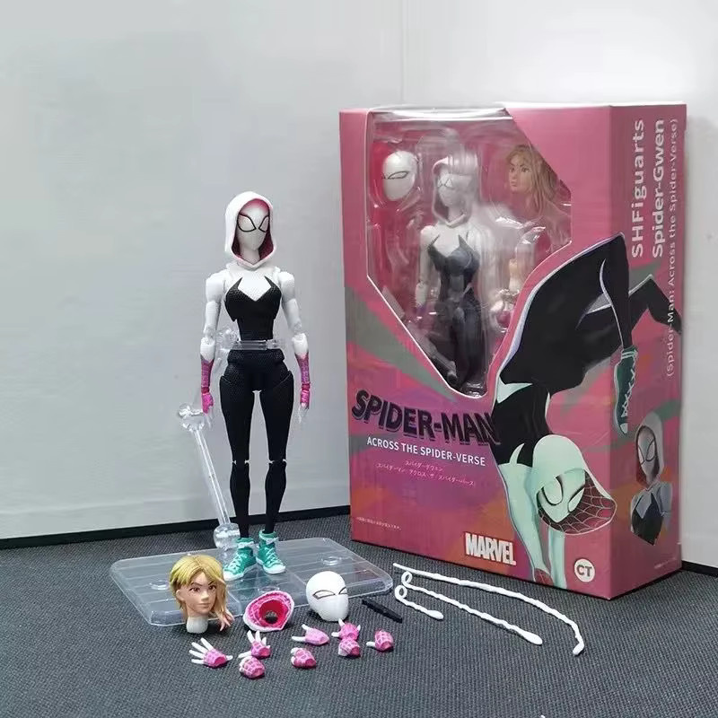 Bandai Spider-man Shf Figuarts Miles Morales Gwen Actionfiguren PVC Modell - Bild 1