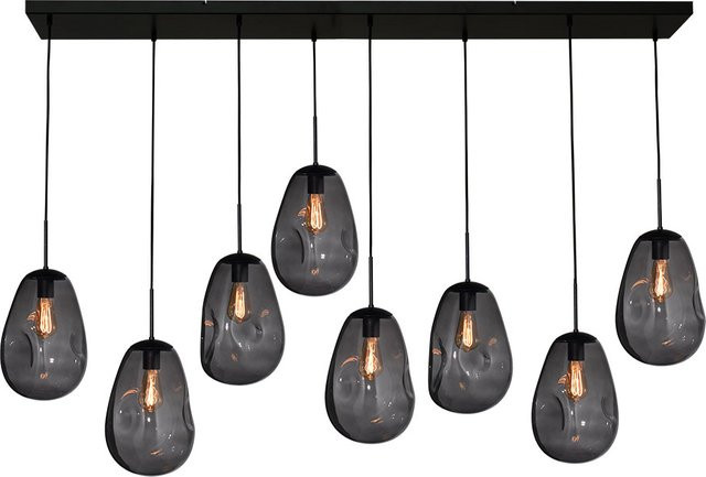 Masterlight Lava Pendelleuchte 8-flammig aus Glas in Rauchgrau mit dimmbaren E27 Leuchtmitteln - Bild 1