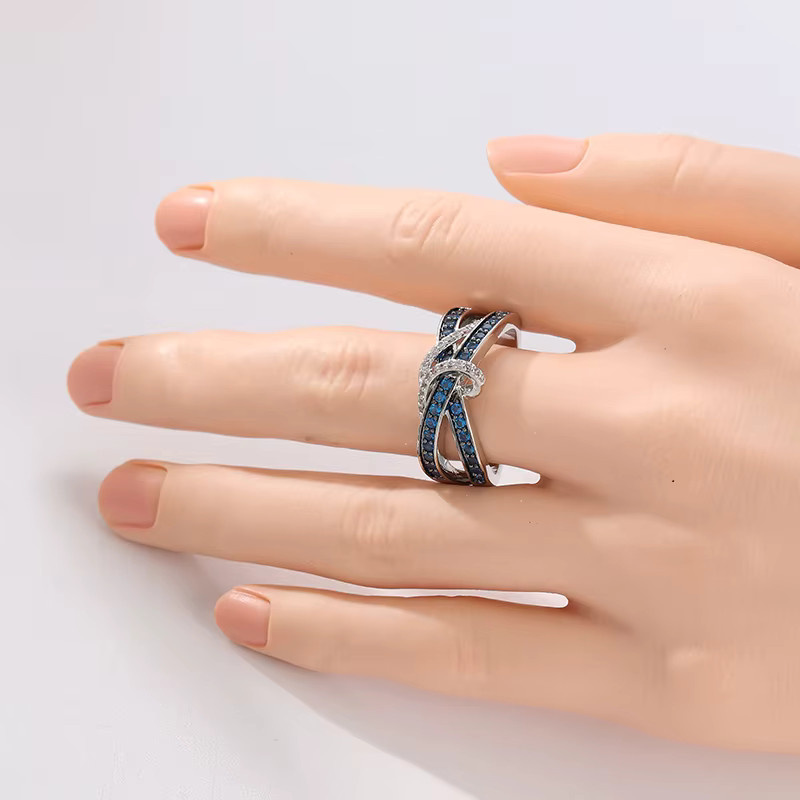 YoYo Ring, blau, Zirkonia, Silber, Damen - Bild 2