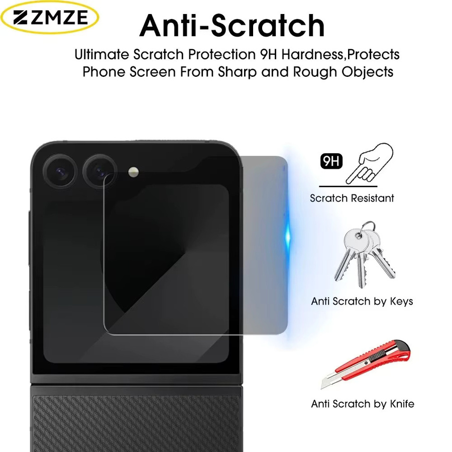 6-in-1 Sichtschutzfolien-Set für Samsung Galaxy Z Flip5 6 7 7FE inklusive Hydrogel-Folie, Linsenschutzfolien und Anti-Spy-Glas für den äußeren Bildschirm - Bild 3