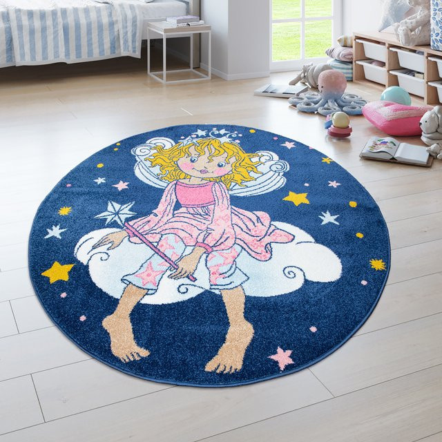 Runder Kinderteppich Prinzessin Lillifee in Blau mit 160 cm Durchmesser - Bild 1