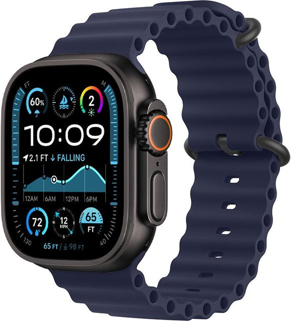 LUJING Uhrenarmband Silikon, Ocean Strap, navy blau, Unisex - Bild 1