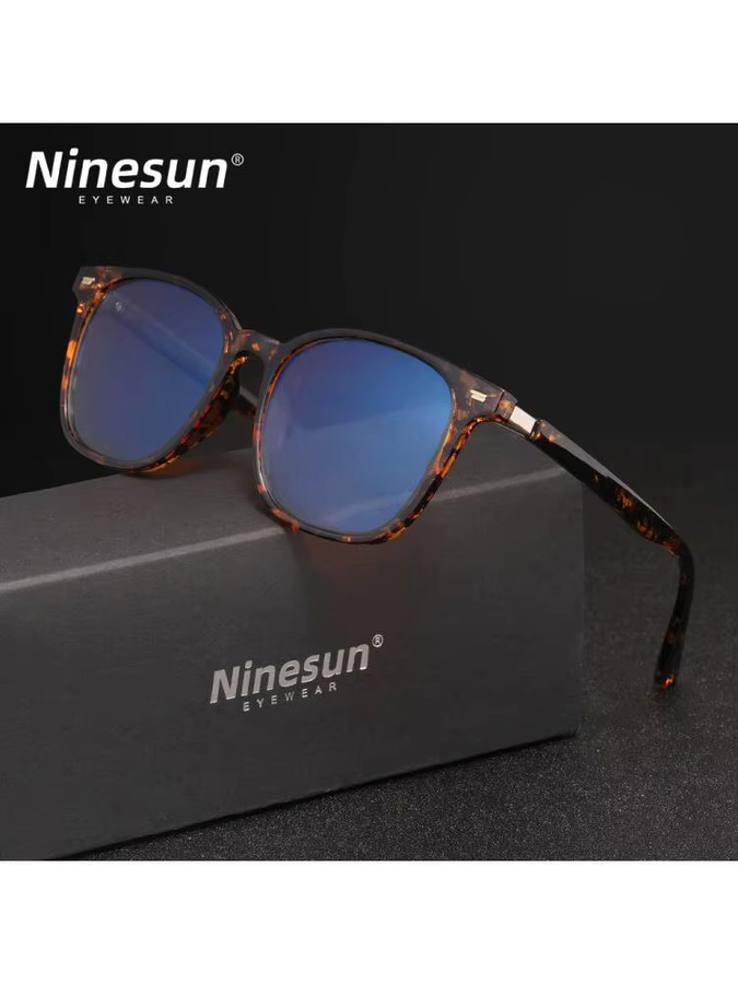 NINESUN Korrektionsbrille, Vollrand, Square, Kunststoff, Braun, Unisex, Blaulichtfilter - Bild 2