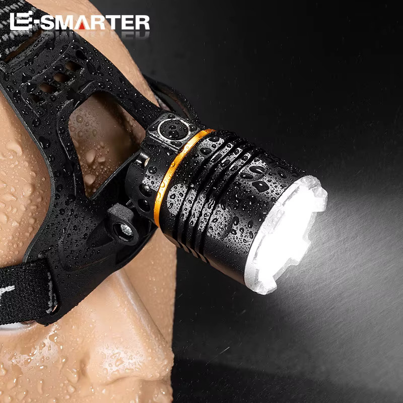 ESMARTER LED Stirnlampe mit Zoom-Funktion und Bewegungssensor, wiederaufladbare Wasserdichte Kopflampe in Schwarz - Bild 6