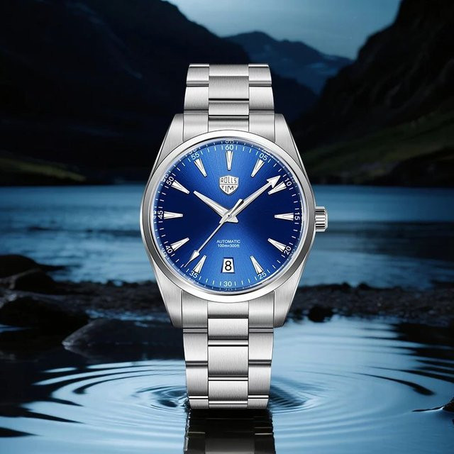 Rollstimi Armbanduhr, Automatik, Edelstahl, Blau, Saphirglas, Herren - Bild 1