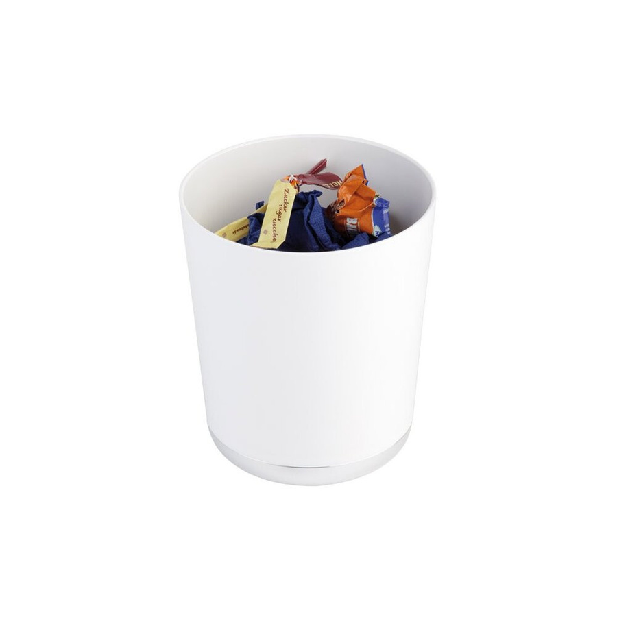 APS Besteckbehälter Base Chrom Weiß rund Ø 13 cm, Höhe: 15 cm, 1,3 l - Bild 1