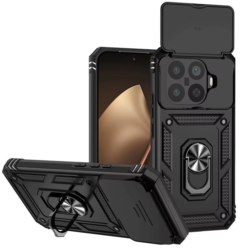 Magnetische Schutzhülle mit Kamera-Rüstung und Halter-Ring für Xiaomi 15T Pro und Mi 15T in Schwarz oder Silber - Bild 6