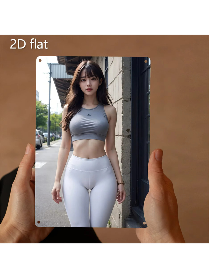 Urban Fitness 2D Metall-Wandkunst von CIFBUY, wetterfeste abstrakte Wanddekoration für Innen und Außen, B: 30,0 cm, H: 20,0 cm - Bild 5