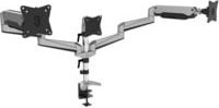 Digitus DA-90363 Triple Monitor Tischhalterung mit Gasfeder und Spannbefestigung, Schwarz/Silber, für 3 Monitore (17-27 Zoll), VESA 100x100 mm - Bild 1