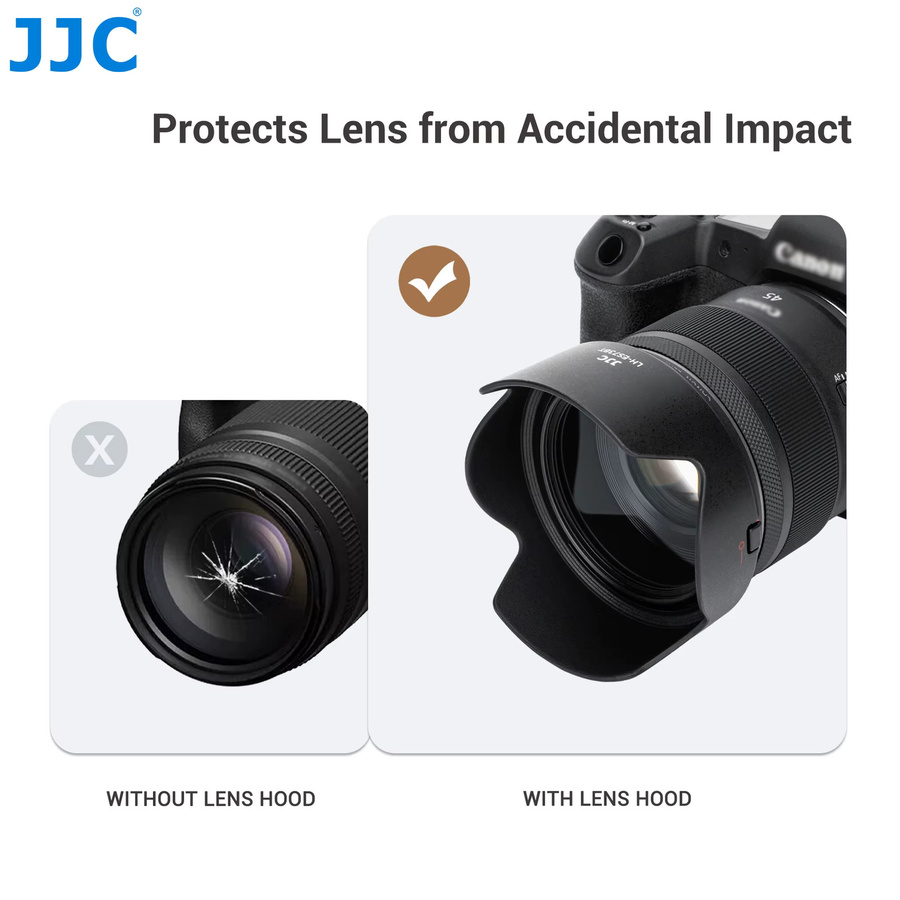 JJC ES-73B Reversierbare Gegenlichtblende in Schwarz für Canon RF 45mm F1.2 STM Objektive - Bild 5