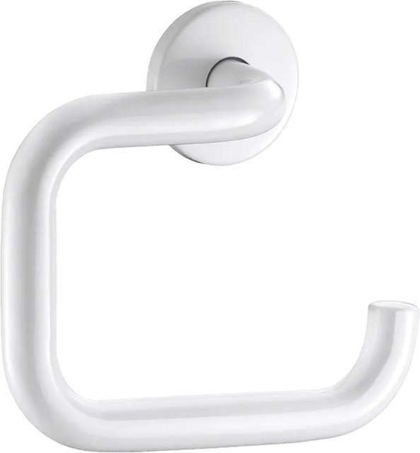 Delabie WC-Papierhalter U-Form aus Edelstahl weiß matt pulverbeschichtet wandmontiert - Bild 1