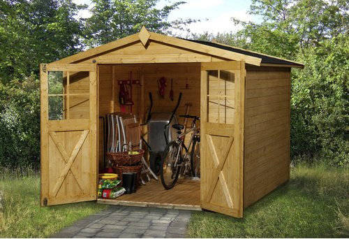 WEKA Gartenhaus Log Cabin aus Holz in Beige, B/H/T: 290 x 221 x 295 cm - Bild 1