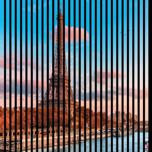 FN Acustico Akustikplatte Eiffelturm in Bunt aus PET und MDF, B/H/T: 113,3 x 19 x 119,5 cm - Bild 1