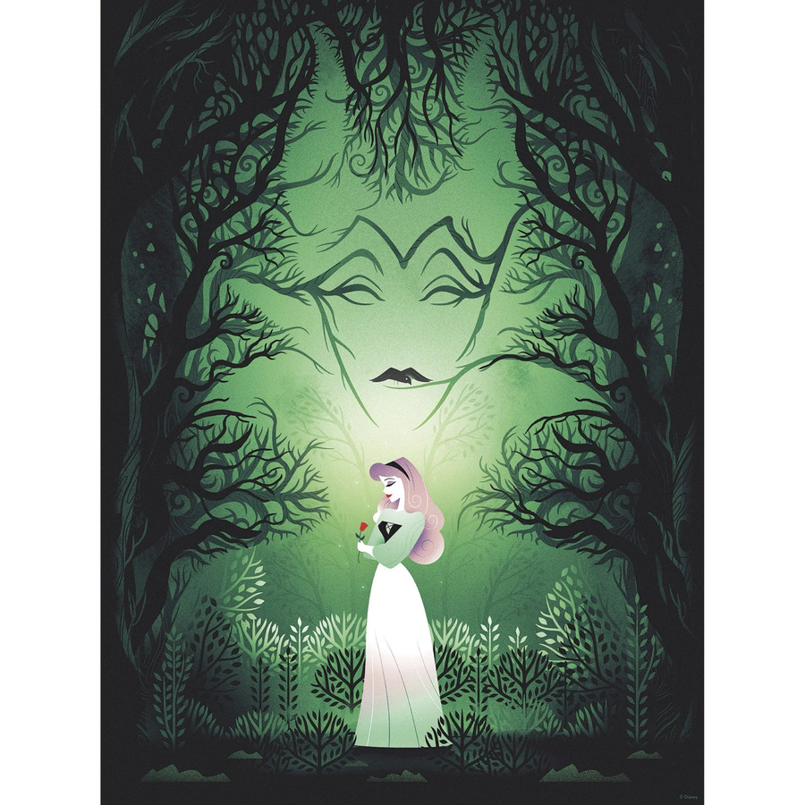 Komar Disney Sleeping Beauty Wandbild Aurora und Maleficent, Grün, B: 30 cm, H: 40 cm - Bild 2