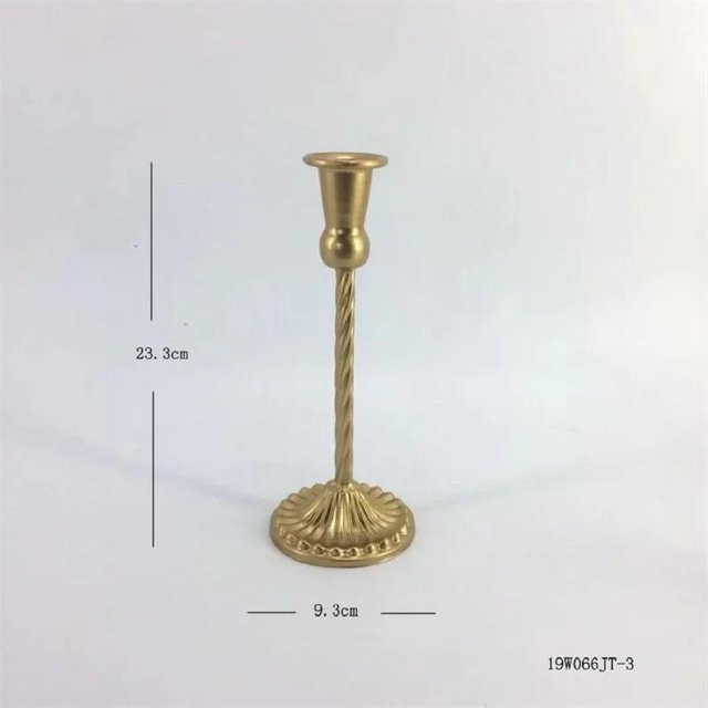 Einarmiger Metallkerzenständer von Yiran Furniture in Gold oder Bronze für Taper-Kerzen zur Tischdekoration - Bild 1