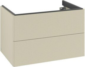 V&B Waschtischunterschrank Antao mit Auszugbeleuchtung und Frontstruktur, Farbe: Grau lackiert, B/T/H: 79 x 50 x 50 cm - Bild 1