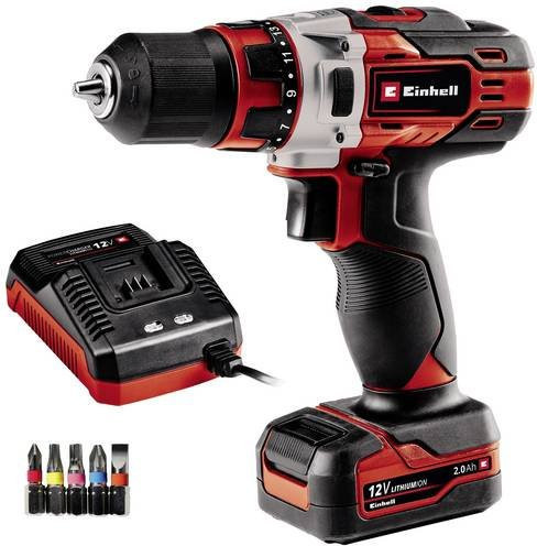 Einhell Akku-Bohrschrauber TE-CD 12/1 Li 12V mit 2,0Ah Akku in Rot/Schwarz - Bild 1
