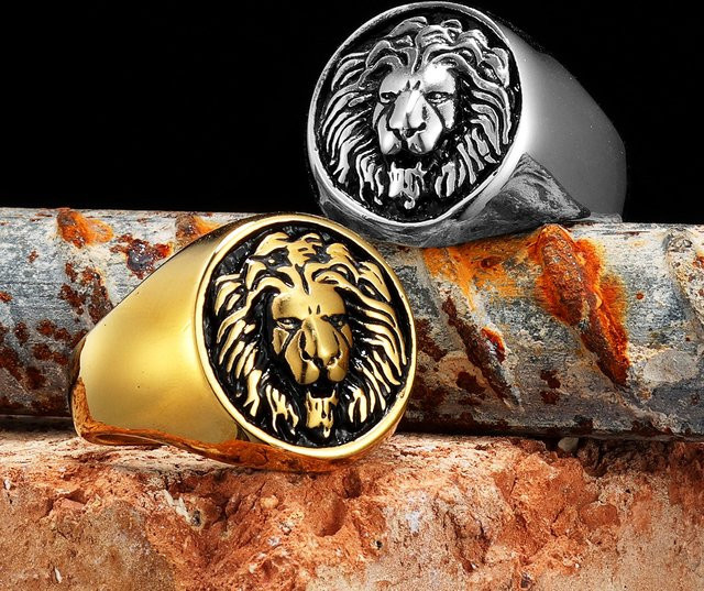 Metal Town Ring Löwen, Edelstahl, Unisex - Bild 1