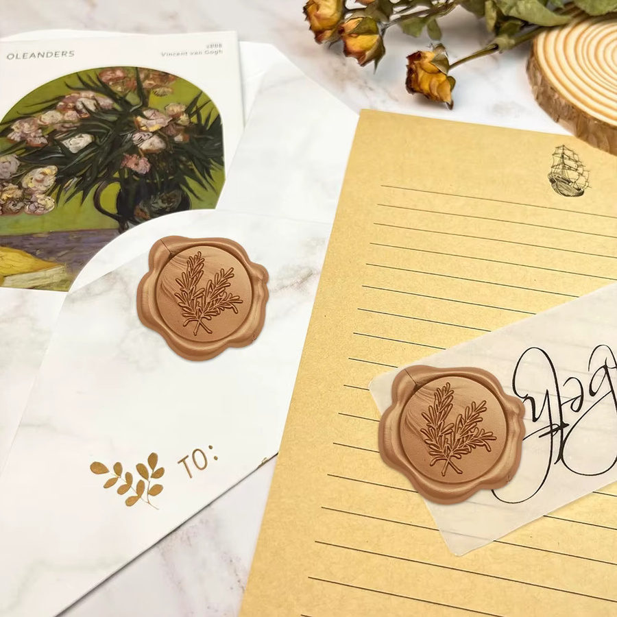 25 Stück Wachssiegel-Aufkleber in Gold für Hochzeitseinladungen, Umschläge und Geschenkverpackungen - Bild 3