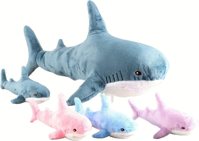 BOOKFONG Mama-Stoffhai mit 4 Baby-Hai-Stofftieren, Plüsch / Textil, ab 0 Jahre - Bild 1
