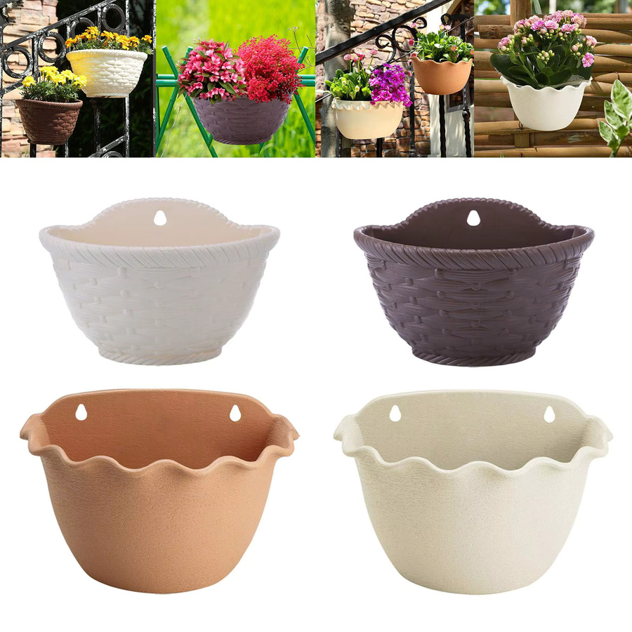 Homyl Hängender Blumentopf als Wandbehang und Geländer-Pflanzkübel in Braun, B/T/H: 35,0 x 20,7 x 20,0 cm - Bild 4