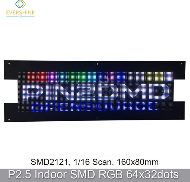 EVERSHINE P2.5 Pin2dmd LED-Modul Indoor RGB Vollfarb-LED-Panel Multicolor Schwarz B/H: 64 x 32 Pixel - Bild 1