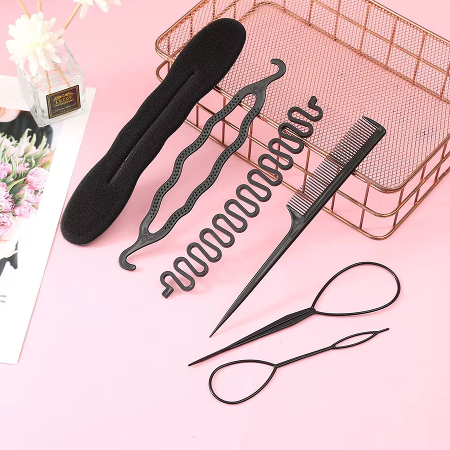6-teiliges Haarstyling-Set für Damen, Lockenwickler, Haarnadeln, Schwämme - Bild 2