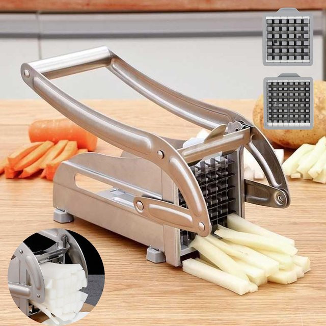 Multifunktionaler manueller Kartoffelschneider und Gemüseschneider von Willstar in Silber aus Edelstahl - Bild 1