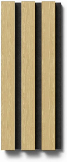 Denpanels Akustikpaneel Muster Eiche Unbehandelt Sperrholz mit schwarzem Filz im skandinavischen Stil B: 29,5 cm, H: 15 cm - Bild 1