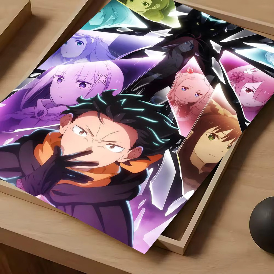 Re Zero Anime-Poster von Beast Kingdom als wasserfester Papieraufkleber für deine Wanddekoration in Multicolour - Bild 2
