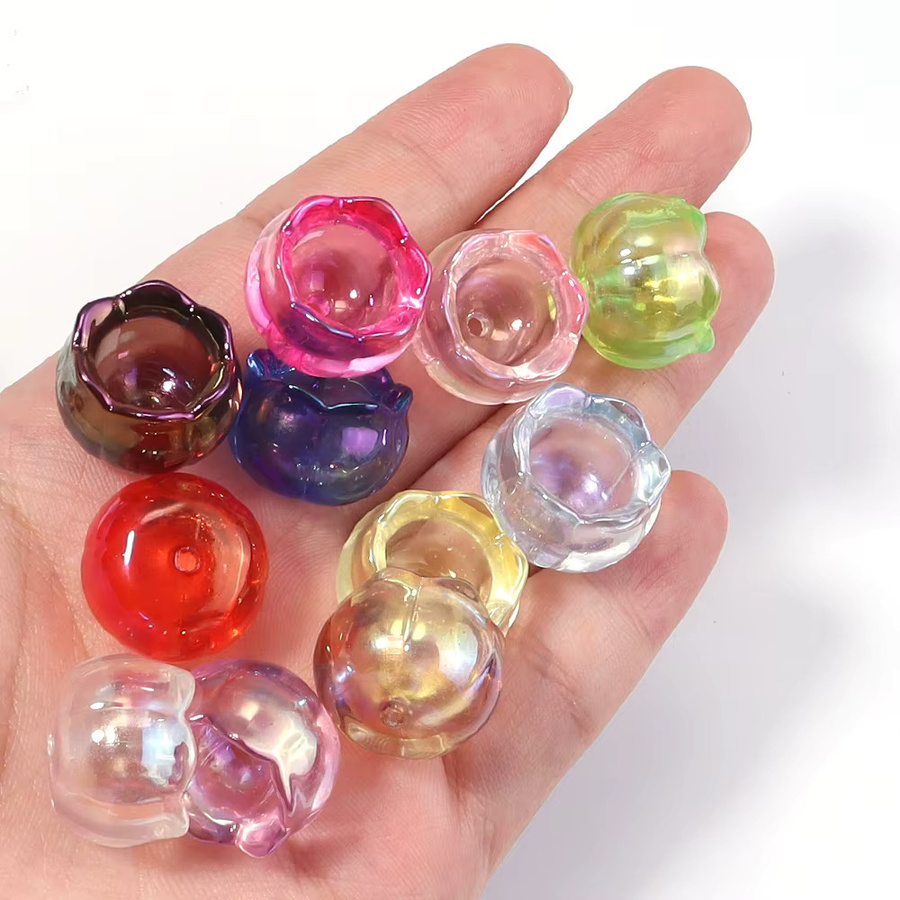 Louleur Acrylperlen Maiglöckchen, transparente Perlenkappe, 10 Stück - Bild 3