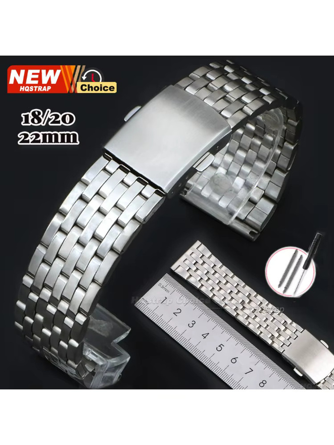 HQstrap Uhrenarmband Edelstahl, Silber, Unisex - Bild 6