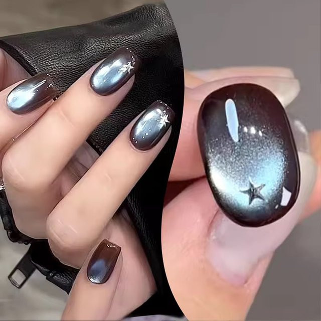 MIANEL Nagelgel Katzenaugen-Effekt, Braun-Blau, Schimmernd - Bild 1