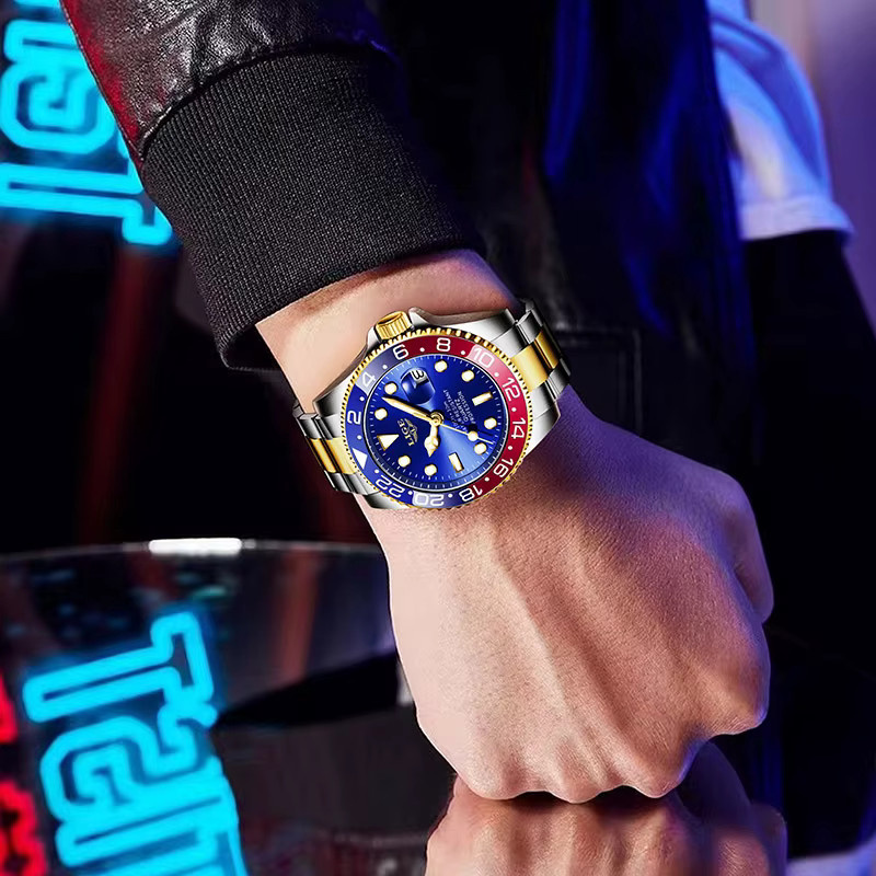 LIGE Armbanduhr Edelstahl, Quarz, Herren, Blau - Bild 5