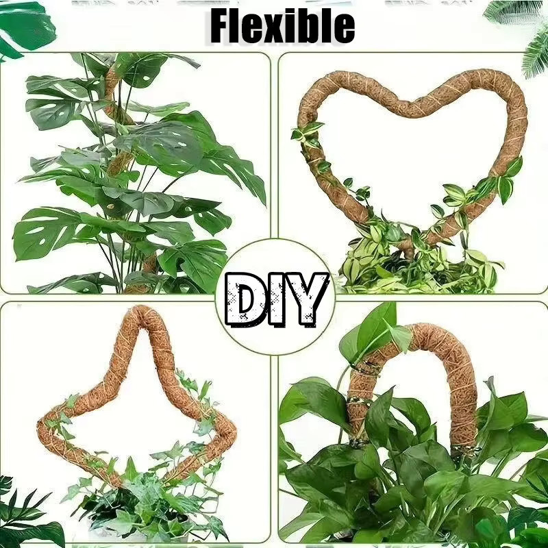 Biegsamer Pflanzen-Kletterstab aus Kokosfaser für Monstera und Zimmerpflanzen, braun, Höhe: 60–120 cm - Bild 3