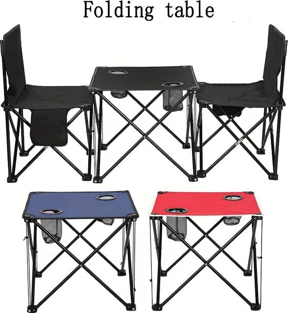 Klappbarer Campingtisch von LIUSHADUOLA in Blau, wasserdichter und leichter Outdoor-Picknicktisch aus Metall und Kunststoff für Wandern, Strand und Reisen - Bild 1