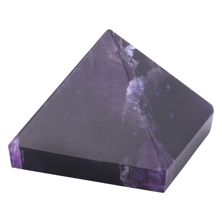TOMTOP JMS Kristallpyramide aus natürlichem violettem Fluorit und Amethyst als dekorative Tischdekoration - Bild 2