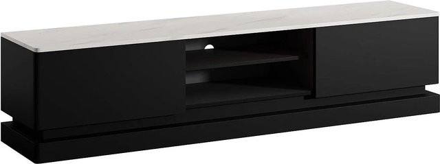 TV-Board Devika Vente-unique in Schwarz-Weiß mit Marmor-Optik, Breite: 190 cm - Bild 1