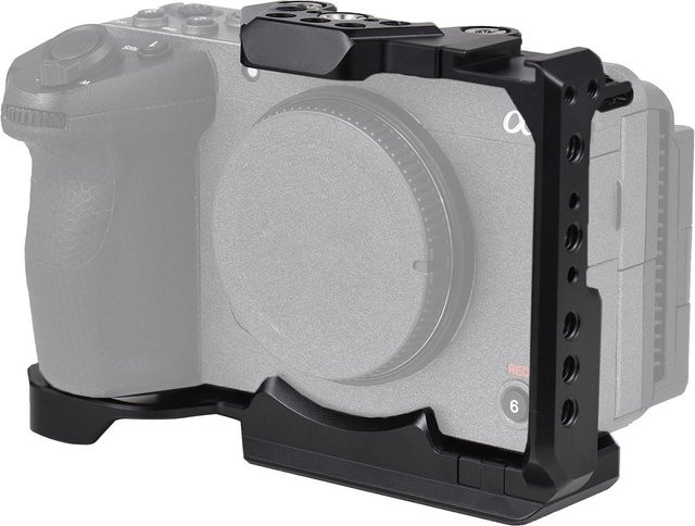 Sony Handkamerakäfig aus Aluminiumlegierung für FX30 und FX3 in Schwarz mit Kaltschuhhalterung und 1/4-Zoll sowie 3/8-Zoll Gewindelöchern - Bild 1